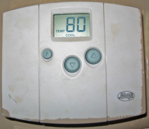 Figure 2. A non-programmable digital thermostat. Notice the simple button interface. 