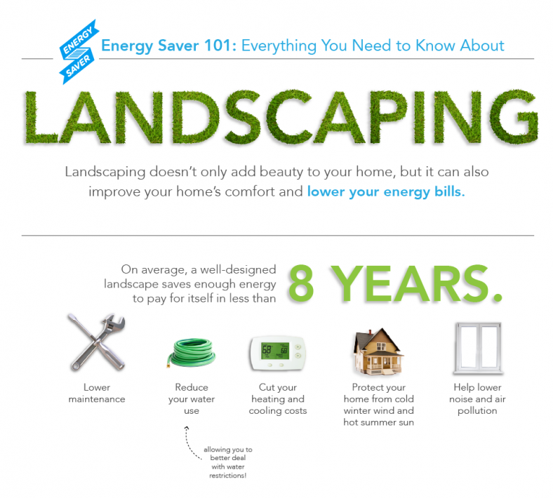 Figure 2. Energy Saver 101 Infographic: Landscaping. Credit: US DOE – EERE / Infographic by Sarah Gerrity.